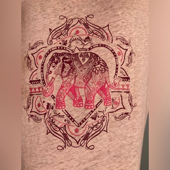 No Boundaries pink elephants semi sheer cut out back T-shirt - Picture 3 of 6